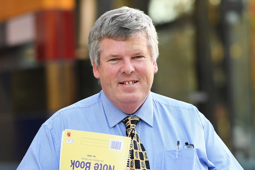 Property developer Michael Doherty outside banking royal commission in Melbourne