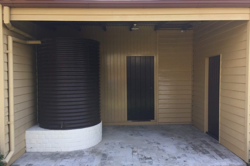 The water tank Bradman used to practice