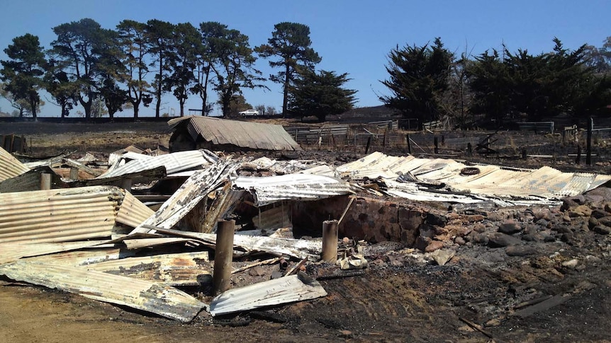 Little is left of a Dunalley property after bushfires
