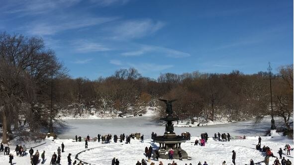 Blue skies bring New Yorkers outside after Snowzilla