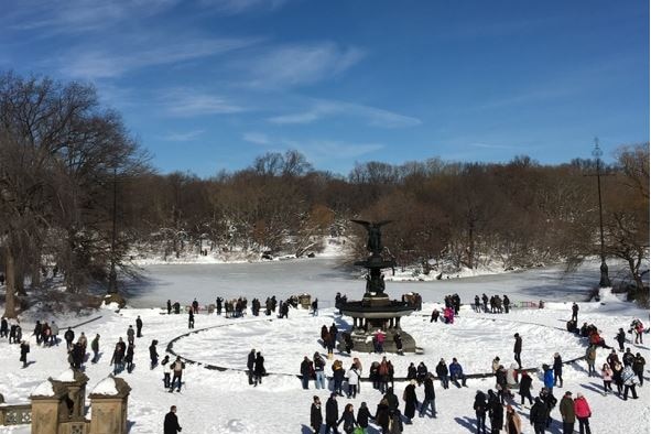 Blue skies bring New Yorkers outside after Snowzilla