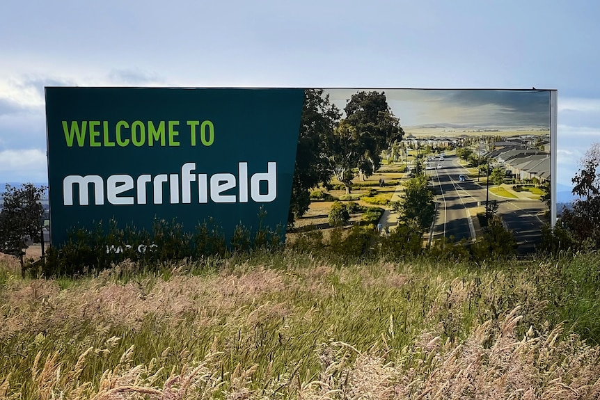 A sign reads 'Welcome to Merrifield'.
