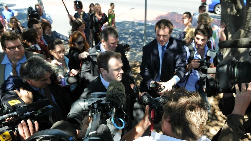 Walking free: Mark Wilhelm leaves the Supreme Court on Tuesday