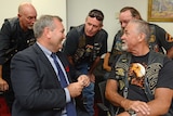 Queensland Police Minister Jack Dempsey with recreational motorcycle club members