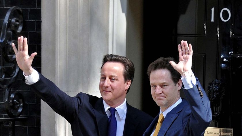 David Cameron and Nick Clegg outside 10 Downing Street
