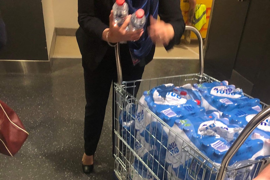 Water handed out at Sydney Airport