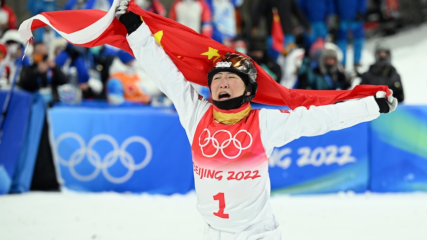 Xu Mengtao wins gold in the women's aerials at the 2022 Beijing Winter Olympic Games