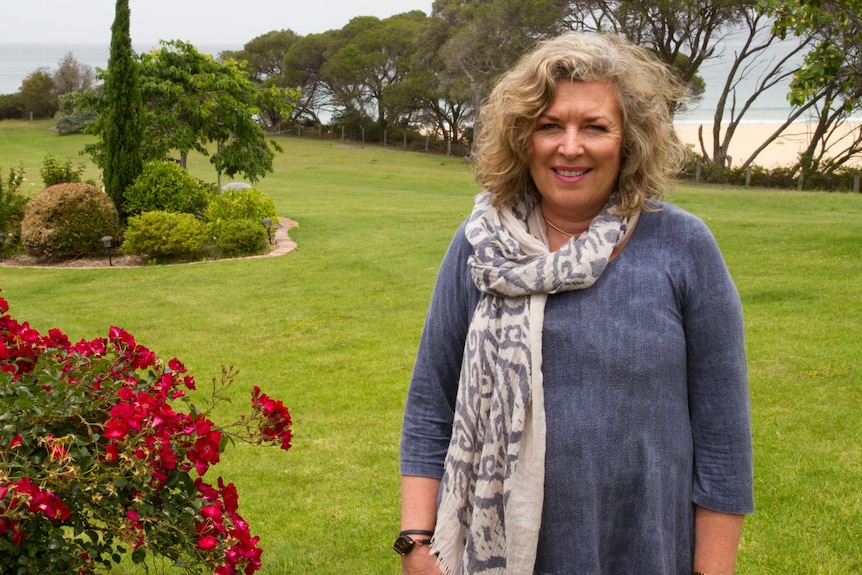 Kari Esplin on beach foreshore.