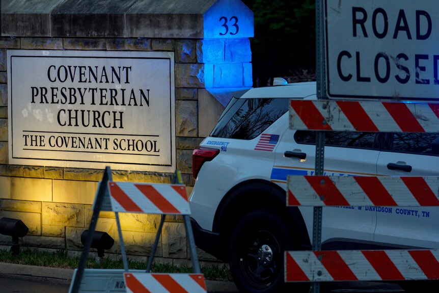 Police outside the Covenant School in Nashville TN