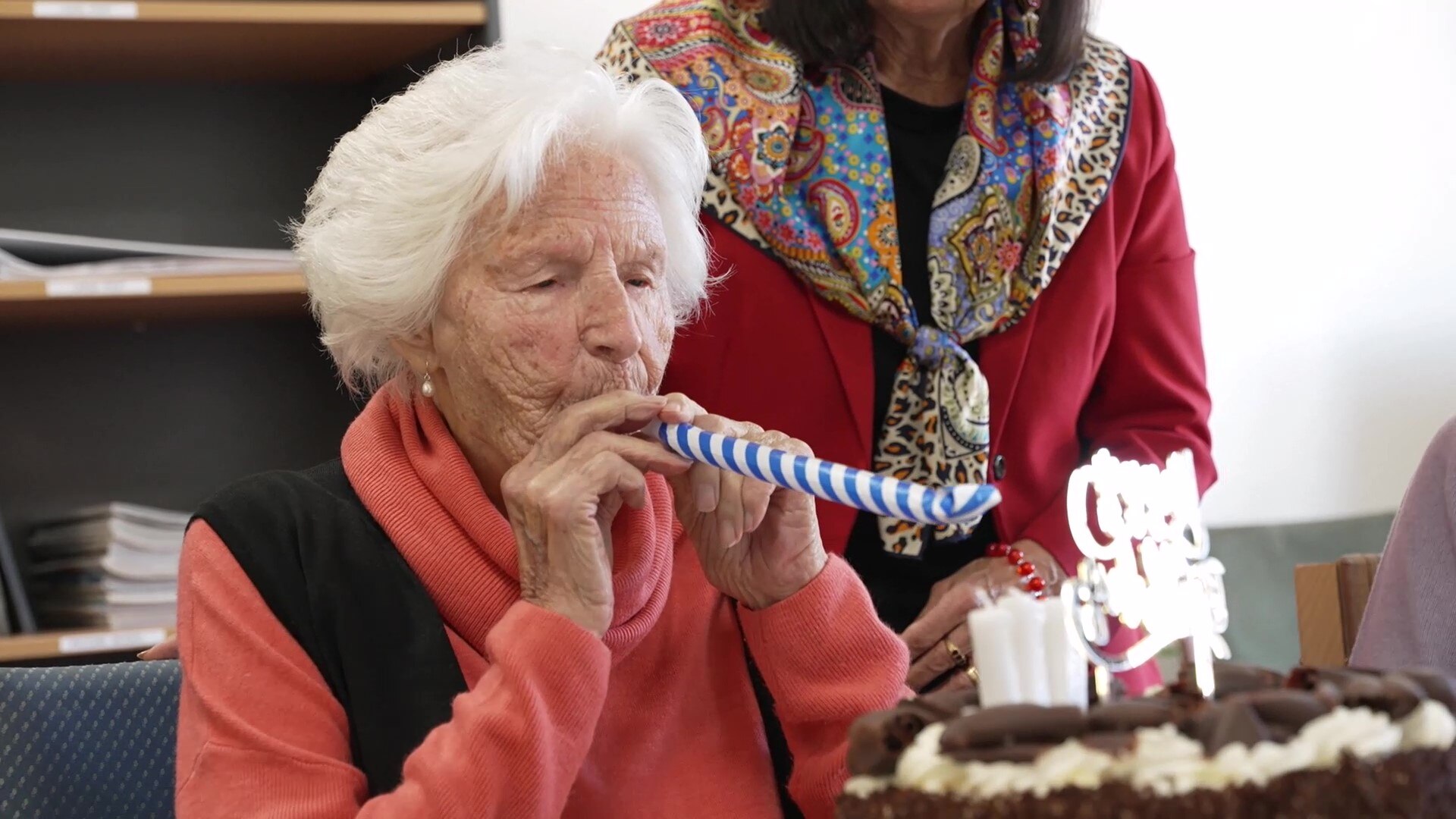Catherina van der Linden with birthday cake