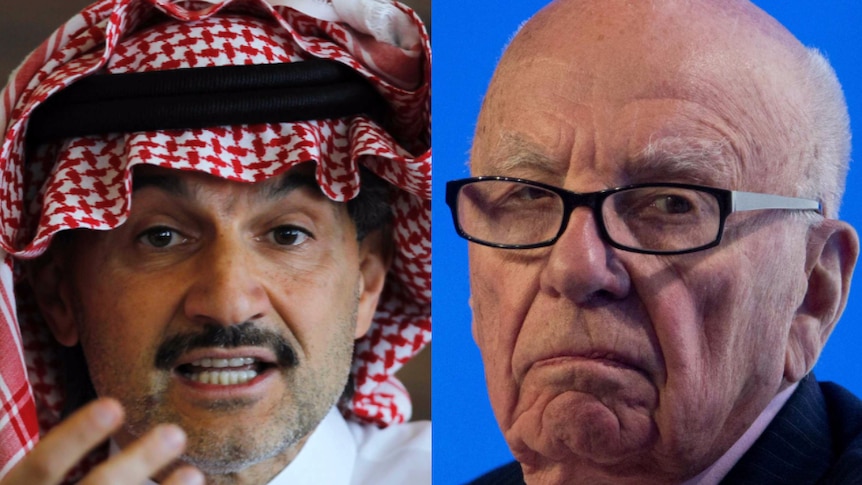 Prince Alwaleed bin Talal (L) and Rupert Murdoch