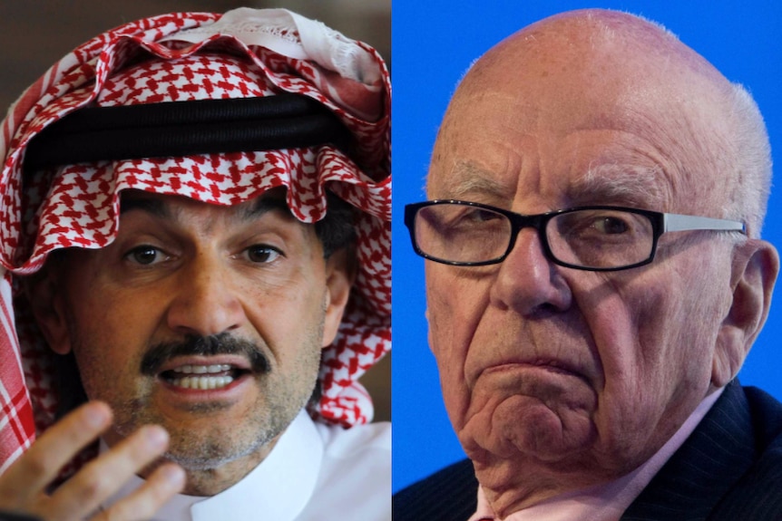 Prince Alwaleed bin Talal (L) and Rupert Murdoch
