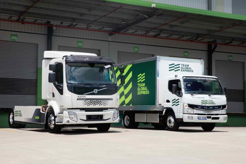 Team Global Express's new battery electric trucks