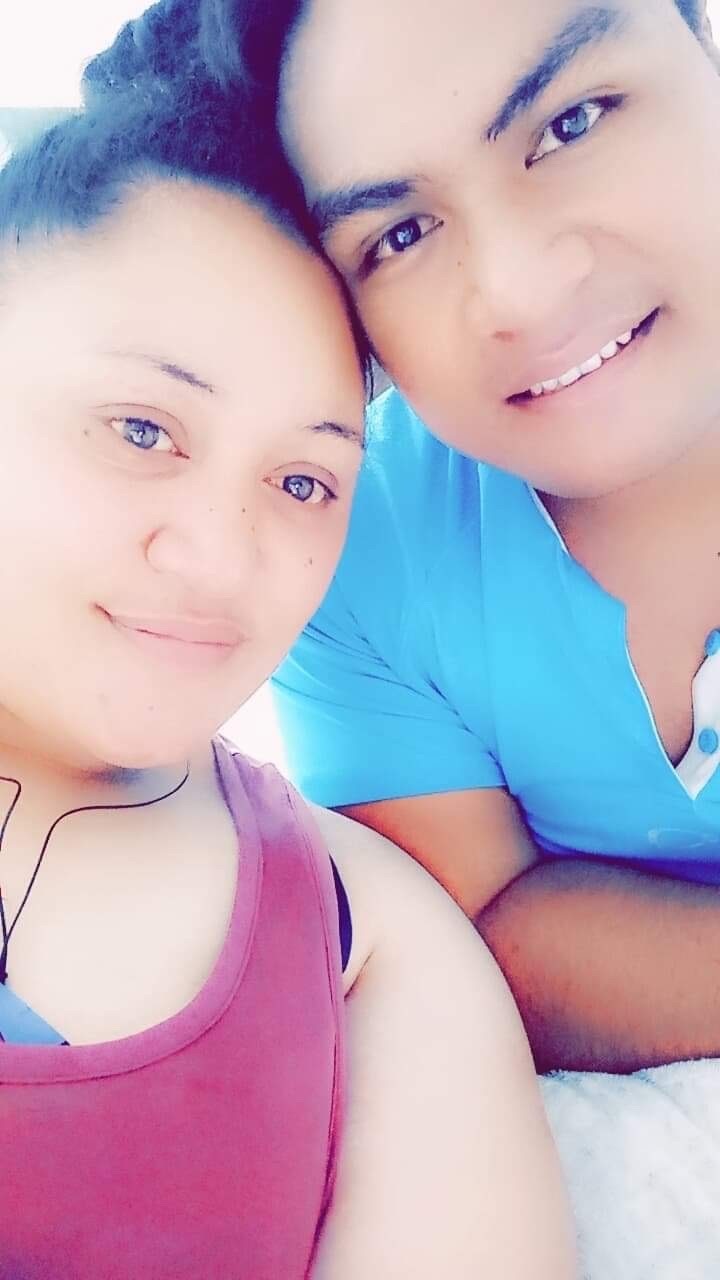 Faamanu Faamanatu with his partner Tina Manti.