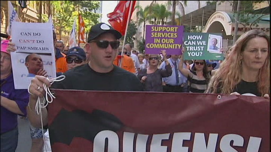 Thousands protest Queensland cuts - ABC News