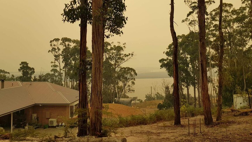 Smoke in the Cygnet area from Tasmanian bushfires, January 2019