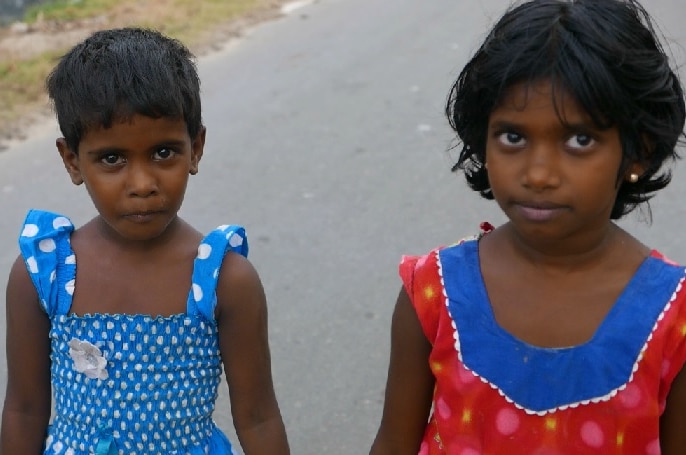 Village girls in Jaffna, northern Sri Lanka
