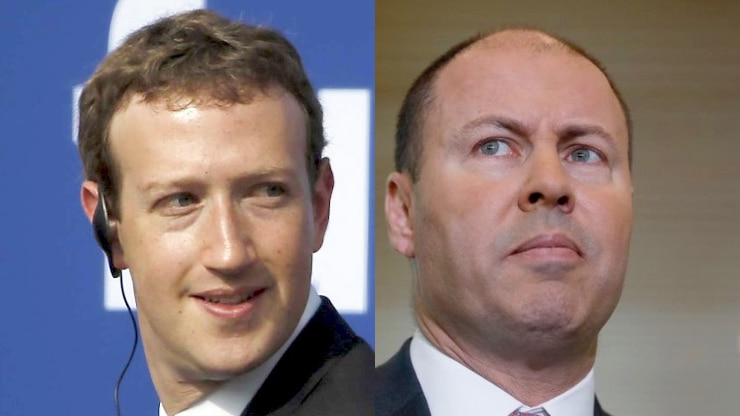 A composite of Mark Zuckerberg and Josh Frydenberg