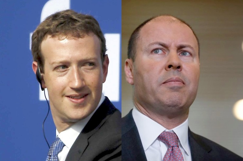 A composite of Mark Zuckerberg and Josh Frydenberg