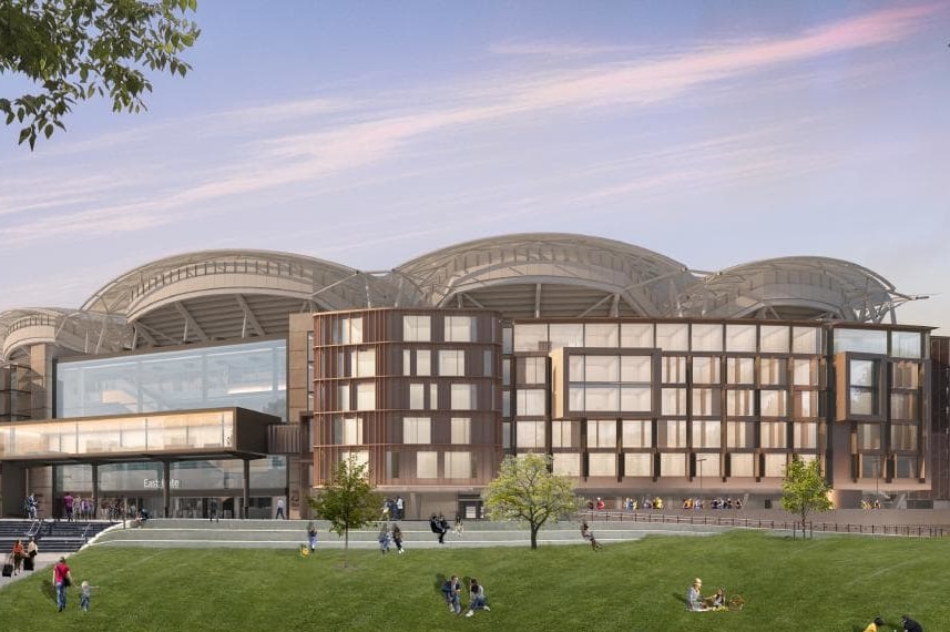 An artist's impression of a hotel planned for Adelaide Oval