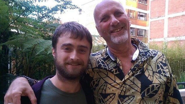 Actor Daniel Radcliffe and adventurer Yossi Ghinsberg who he portrays in the film Jungle.