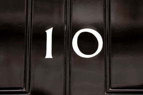 A general view of the door for Number 10 Downing Street (Getty Images: Oli Scarff)