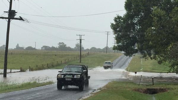 Roads to Moore Park Beach near Bundaberg are being cut off due to heavy rain