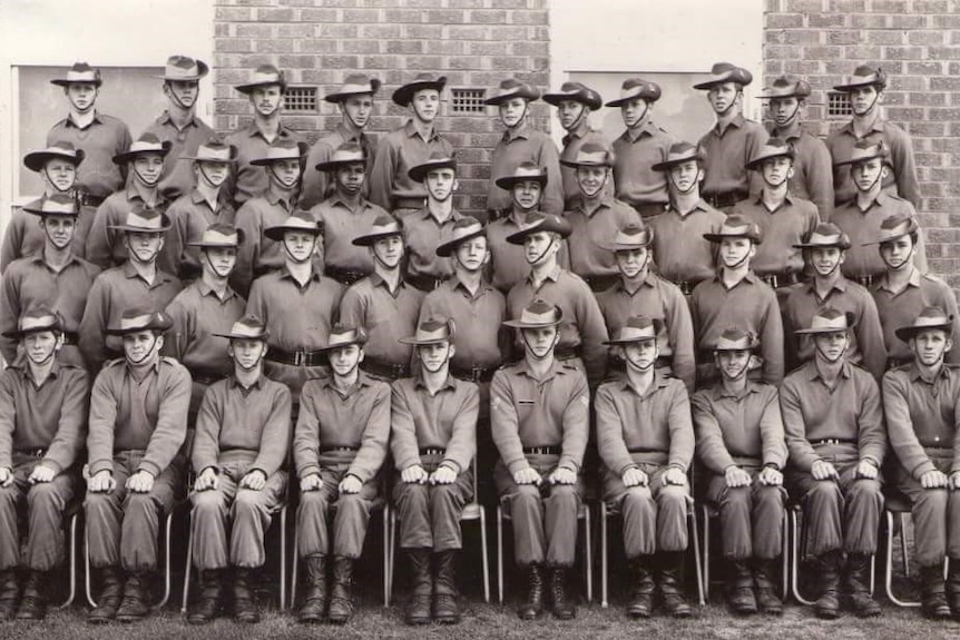 Archive photo of young army officers.