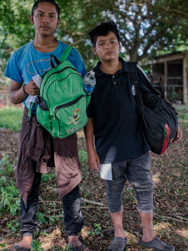 Victor (L) and his best friend Daniel (R) fled El Salvador after gangsters shot their home.