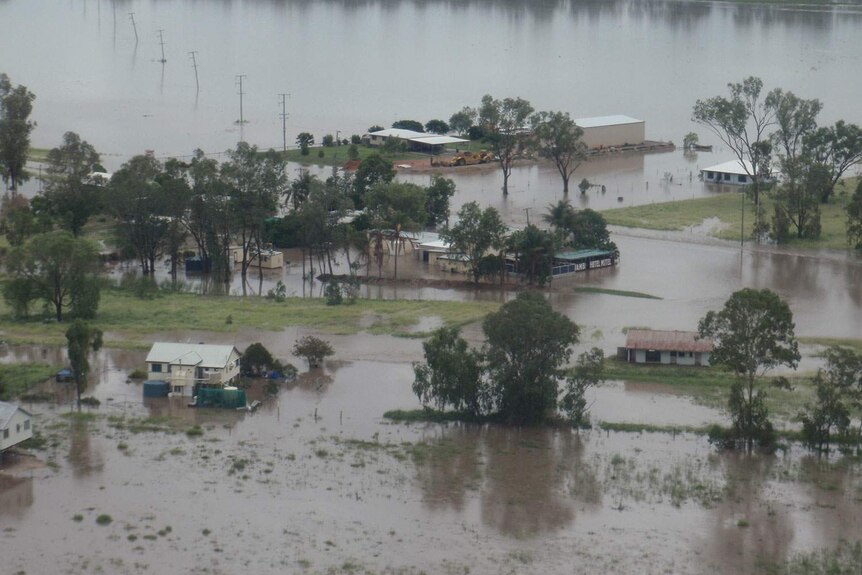 Flooded town of Jambin, south of Rockhampton in central Queensland, on February 21, 2015