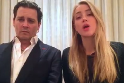 US actors Johnny Depp and Amber Heard make a public statement