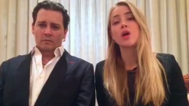 US actors Johnny Depp and Amber Heard make a public statement