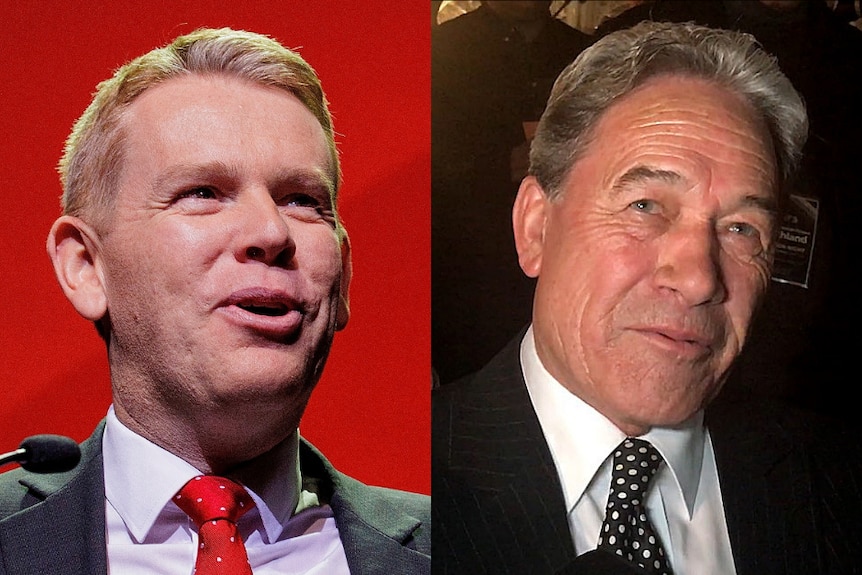 Two profile shots of two men who are in politics in NZ. 