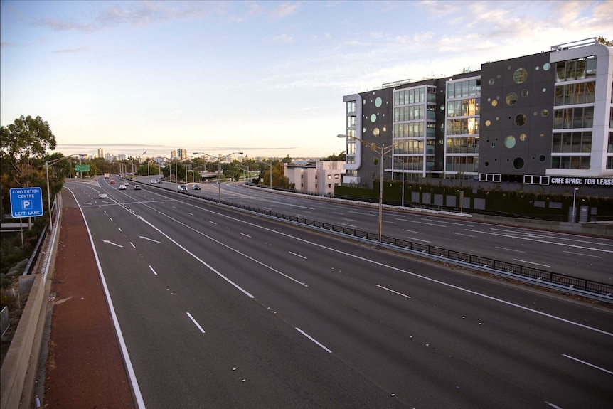 A deserted freeway in Perth