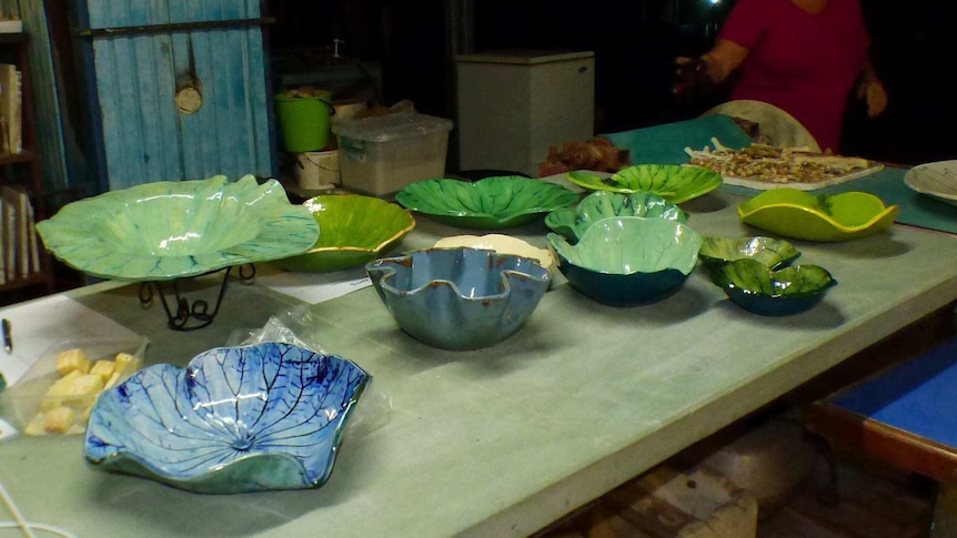 pottery shaped liked water plants