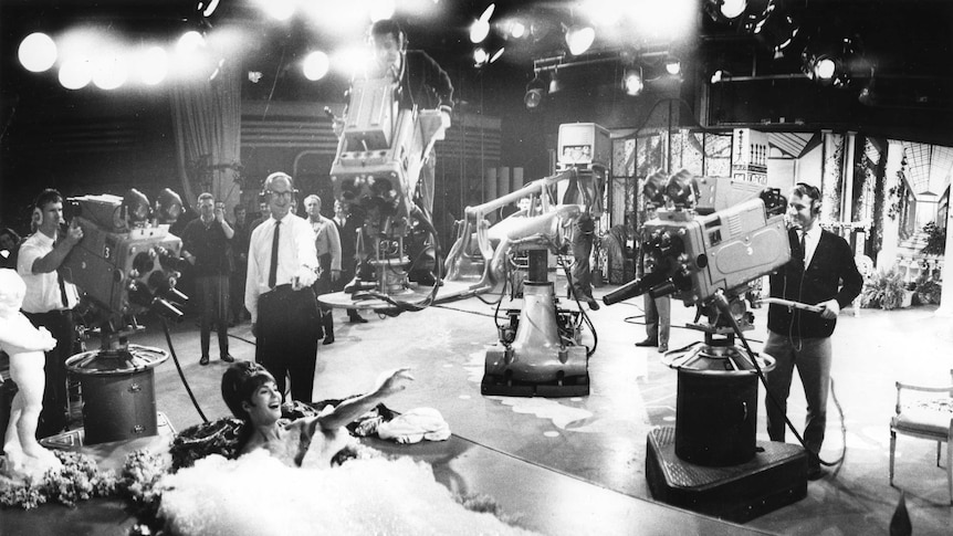 Filming of the final program of 'The World of Operatta' at the Ripponlea studios in 1964.