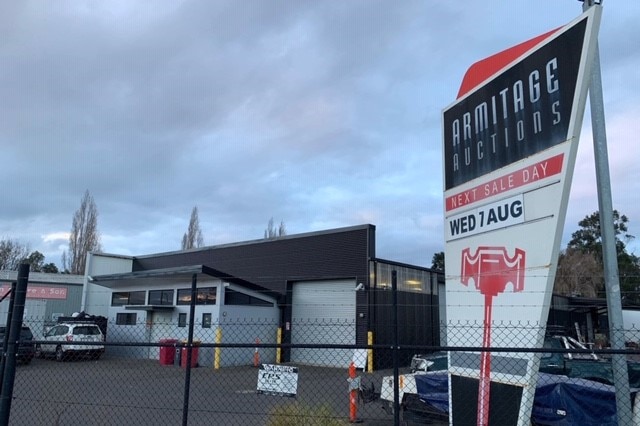 Exterior of Armitage Auction house in Invermay, Launceston, 5th August 2019