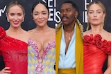 A composite image of Emily Blunt, Ashley Madekwe, Colman Domingo and Margot Robbie