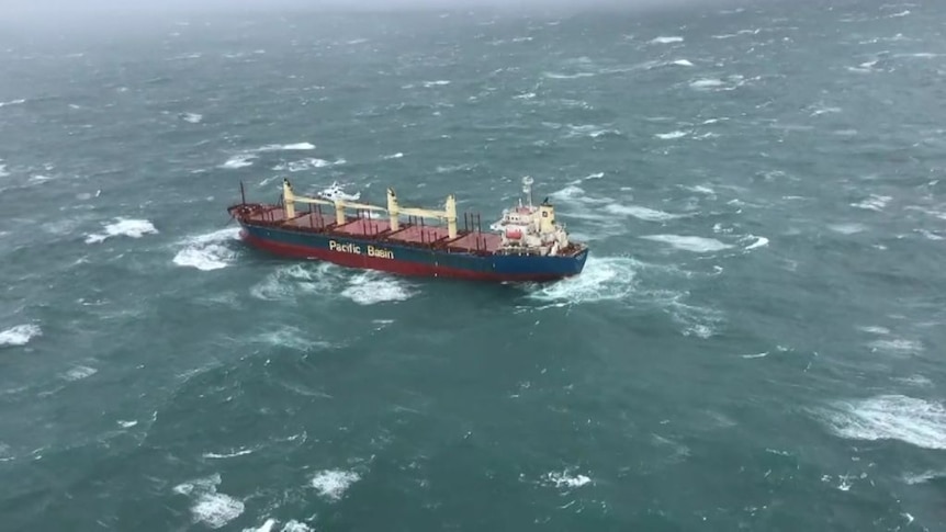 Ship in rough seas