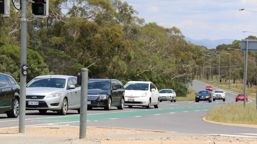 Traffic on Belconnen Way in Canberra.