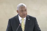 Fiji prime minister Frank Bainimarama speaks at the United Nations Human Rights Council