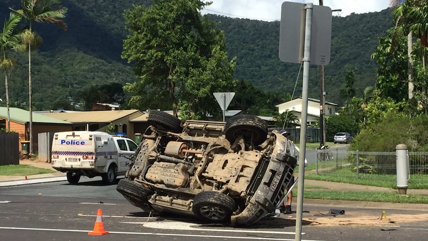 Stolen car overturned in Cairns