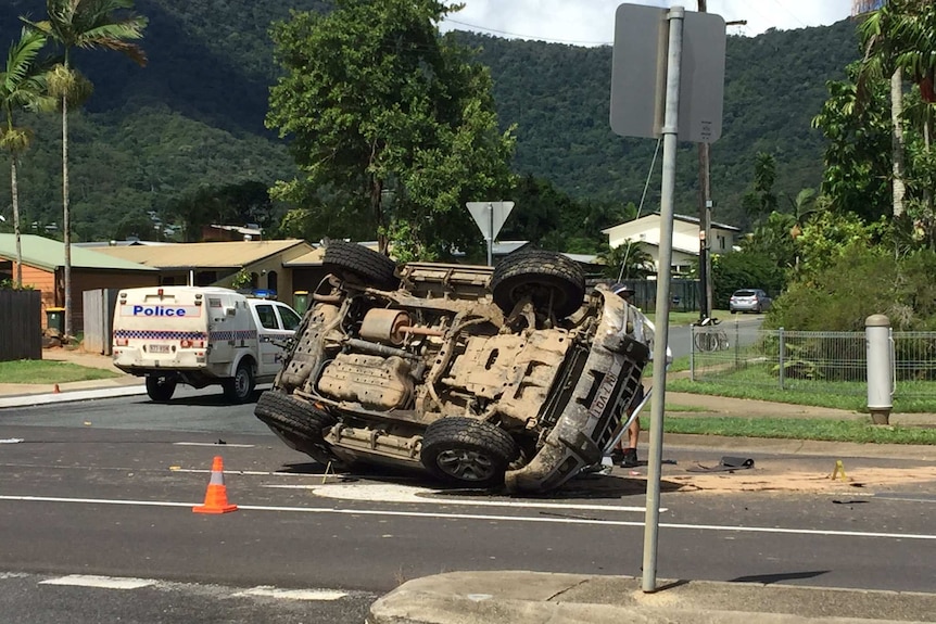 Stolen car overturned in Cairns