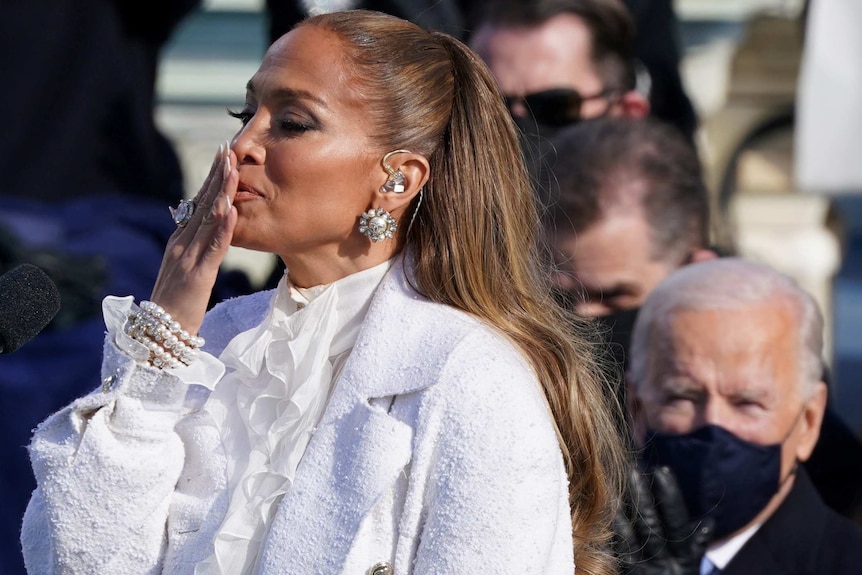 Jennifer Lopez at the inauguration of US President Joe Biden.