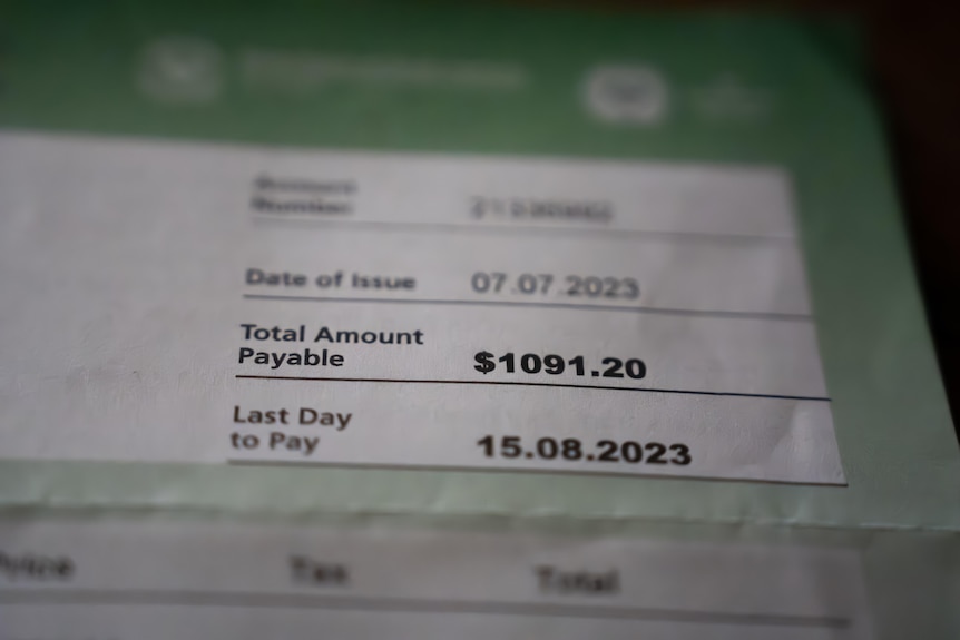 A close up view of the total amount payable of $1091.20 for an ambulance bill from 2023.