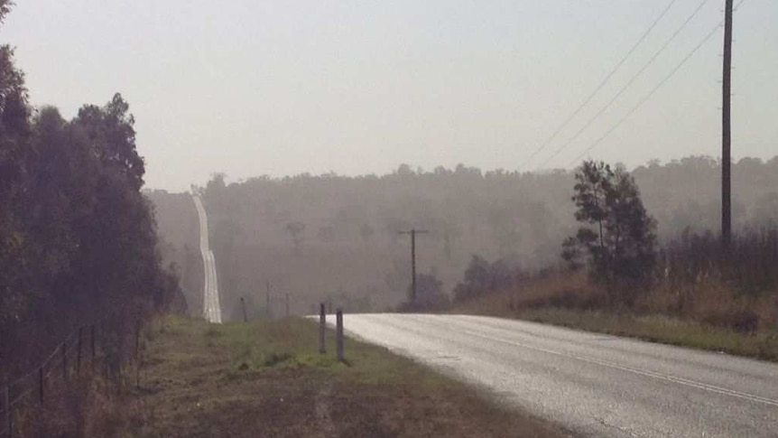 'Hazardous' levels of dust on Wybong Road at Muswellbrook in October last year.