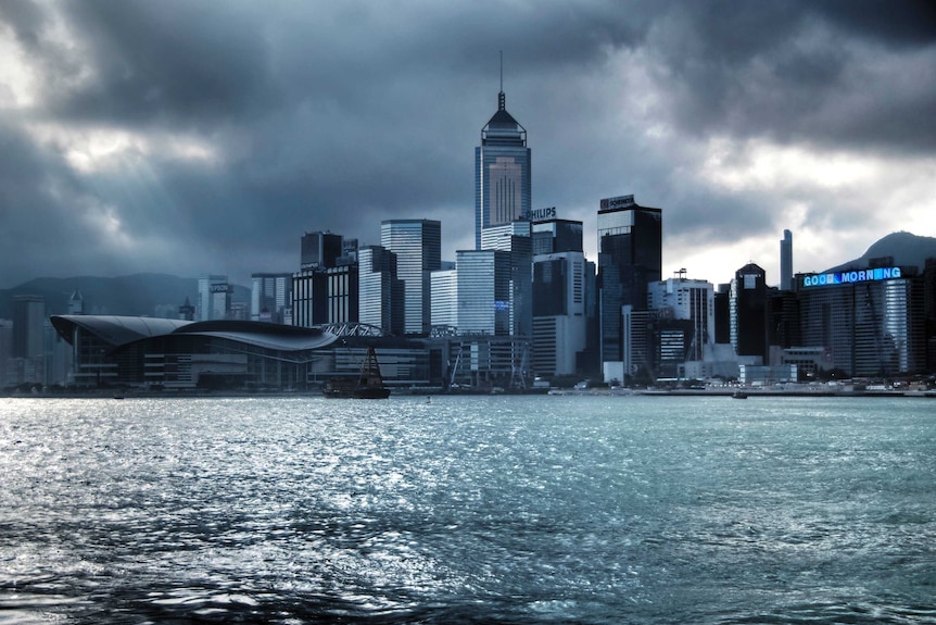 Hong Kong city skyline and Victoria Harbour.