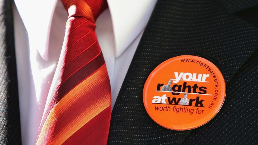 Sharan Burrow says the orange Your Rights at Work logo was a prominent feature of the election campaign. (File photo)