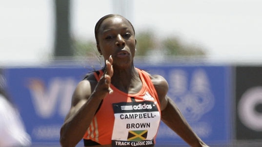 Jamaica's Veronica Campbell-Brown wins the women's 100m