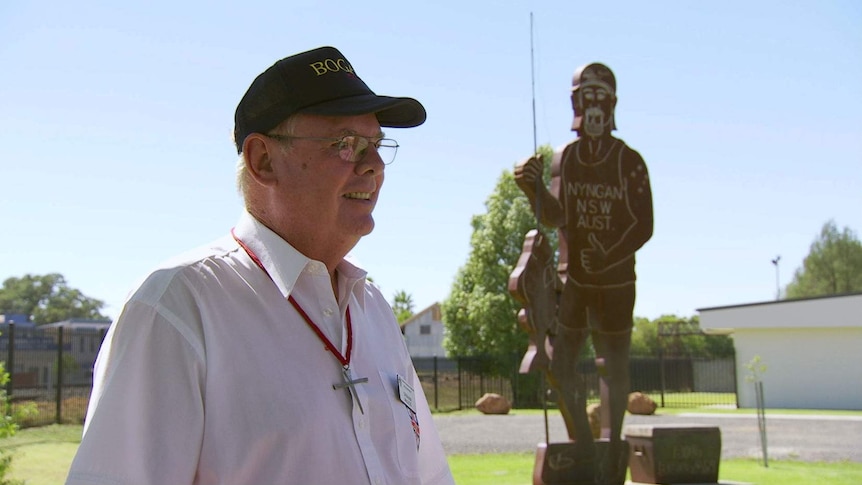 Father Graham McLeod came up with the idea of the Big Bogan to boost tourism in the town.